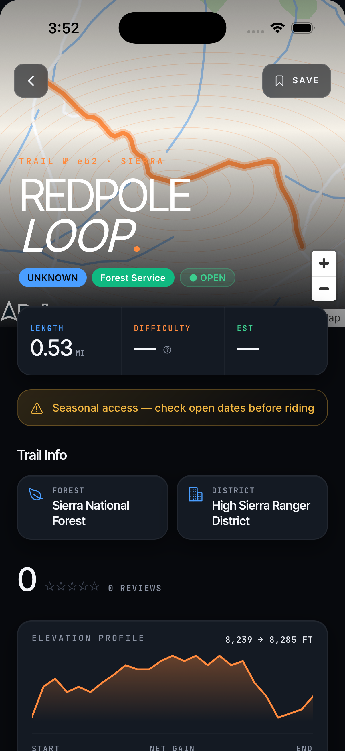Trailpulse trail screen